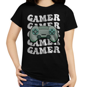 Kaos Konsol Game Retro Tipografi Putih