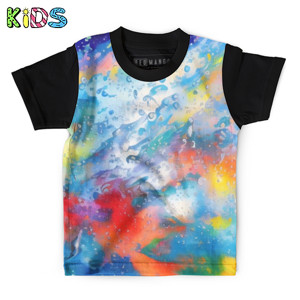 Kaos Anak Full-Print percikan air di kaca