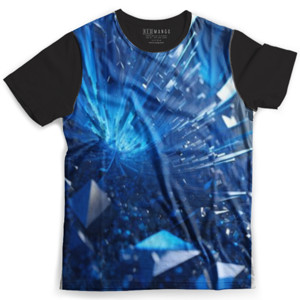 Kaos Fullprint Pecahan kaca biru