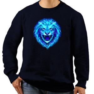 Jaket Sweater Blue Flame Lion