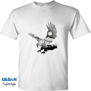 Kaos Kaos Illustrasi Elang Malam Hari