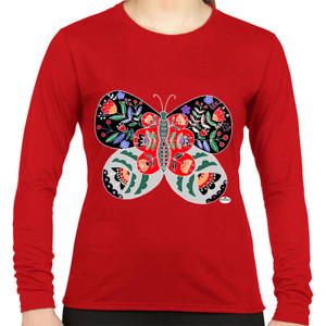 Kaos Lengan Panjang Kupu Skandinavian