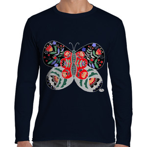 Kaos Lengan Panjang Kupu Skandinavian