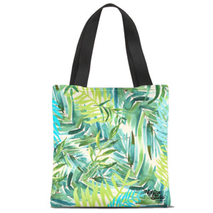 Tas Tote Fullprint Tropical Leaves - Satu