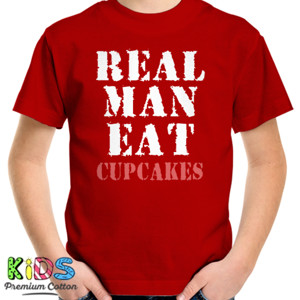 Kaos Real Man Eat Typography