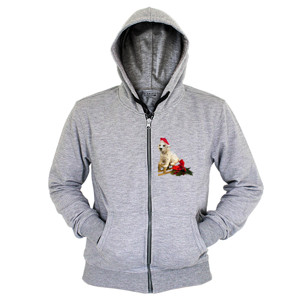 Hoodie Zipper Dog Cute Christmas