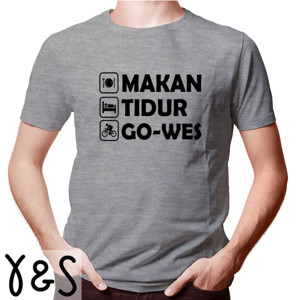 Kaos Kaos Pria Pencinta Sepeda Bahagia Tidur Gowes