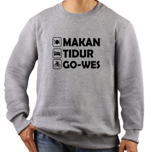 Jaket Sweater Kaos Pria Pencinta Sepeda Bahagia Tidur Gowes