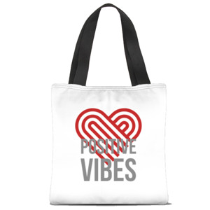Tas Tote Fullprint Tas Positive Vibes