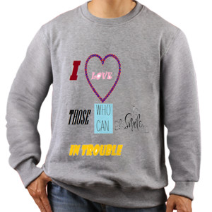 Jaket Sweater kaos i love smile