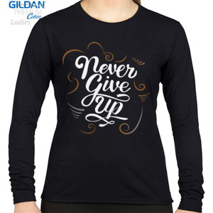 Kaos Lettering Never Give Up