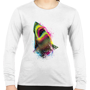 Kaos Distro Colorful Shark