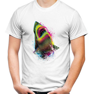 Kaos Distro Colorful Shark