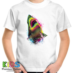 Kaos Distro Colorful Shark