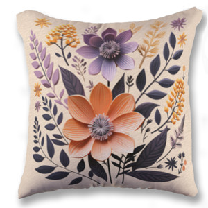 Bantal Bantal Kotak 3D Lavender Flower