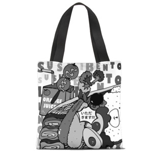 Tas Tote Fullprint Doodle Bento Art