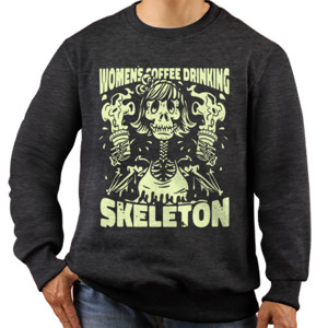 Jaket Sweater woman drinking coffee