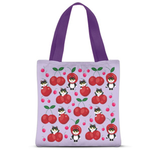 Tas Tote Fullprint Kitty Fruit - Cherry