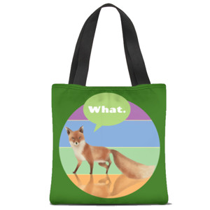 Tas Tote Fullprint Fox What (2 sisi 2 warna)