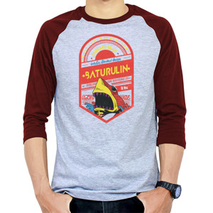 Kaos Raglan shark badge raglan