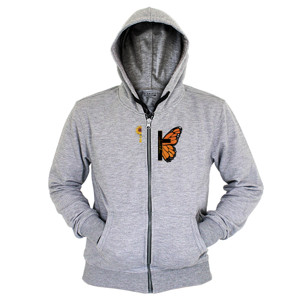 Hoodie Zipper Kaos Cewe (Kristiani), Tema Kupu-kupu, Dan Salib 