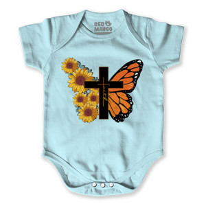 Baby Jumper Kaos Cewe (Kristiani), Tema Kupu-kupu, Dan Salib 