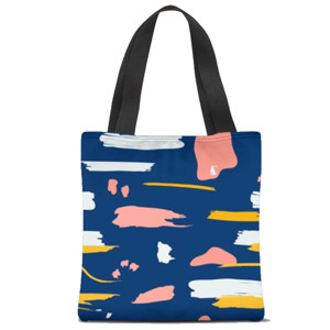 Tas Tote Fullprint Blue Abstract