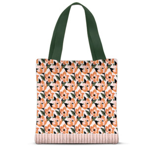 Tas Tote Fullprint Orange Floral