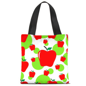 Tas Tote Fullprint Apel Merah