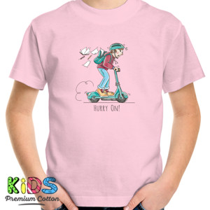 Kaos ANAK Riding electrik scooter