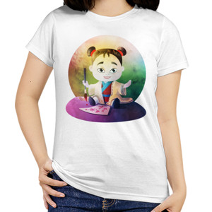 Kaos Cute Girl Painting - Kaos Cewe Keren Melukis