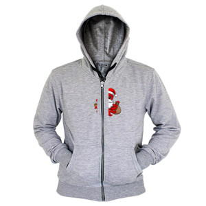 Hoodie Zipper Kaos Natal Santa Octopus