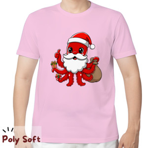 Kaos Kaos Natal Santa Octopus