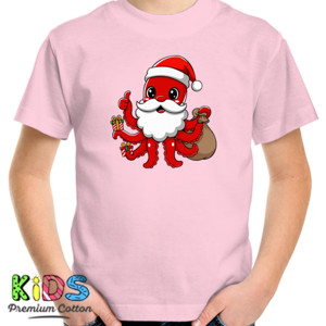 Kaos Kaos Natal Santa Octopus