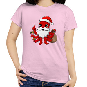 Kaos Kaos Natal Santa Octopus
