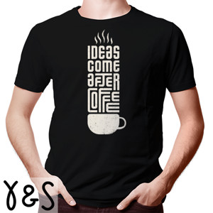 Kaos Kaos Pria Lengan Pendek - Ideas Come After Coffee