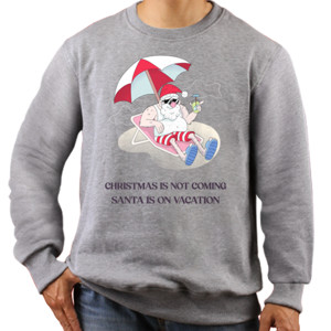 Jaket Sweater Santa is on vacation - Kaos Natal Lucu