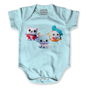 Baby Jumper Kaos Kucing Lucu Bertiga Putih Kartun