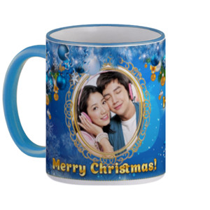 Mug Christmas Blue Ornament