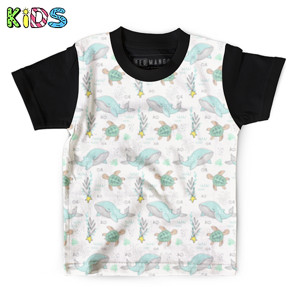 Kaos Anak Full-Print whale pattern