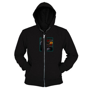 Hoodie Zipper Astronout Tshirt Black