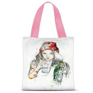 Tas Tote Fullprint Girl Drink in a glass