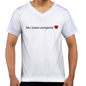 Kaos  Kaos Pria Pengemis Cinta V-Neck by Co_mbro