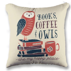Bantal books coffee owls