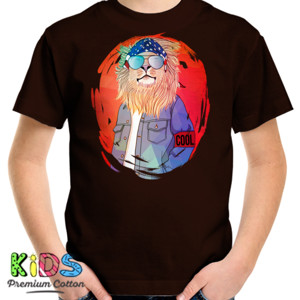 Kaos Kaos Anak Cool Elegant The Cool Lion Cartoon Model