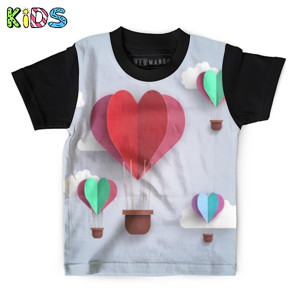 Kaos Anak Full-Print Baju Kaos Anak Balloon heart