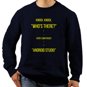 Jaket Sweater Knock knock, Android Studio