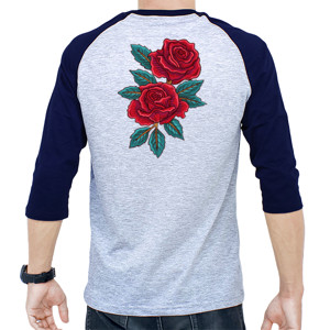 Kaos Raglan Bunga Mawar