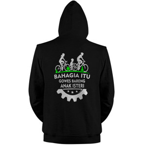 Jaket Hoodie Kaos Sepeda Bahagia Itu Gowes (Design Belakang)