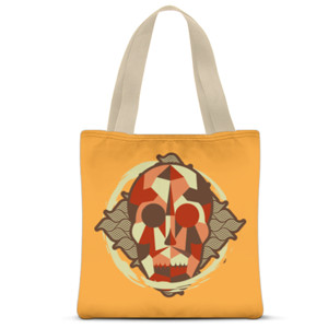 Tas Tote Fullprint Geometric Autumn Color Skull